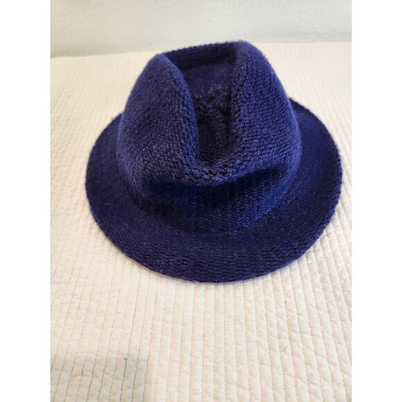 Vintage Italian-Made Woven Cloche‎ Hat Purple Acrylic Blend Women's Chic Retro - Picture 3 of 5